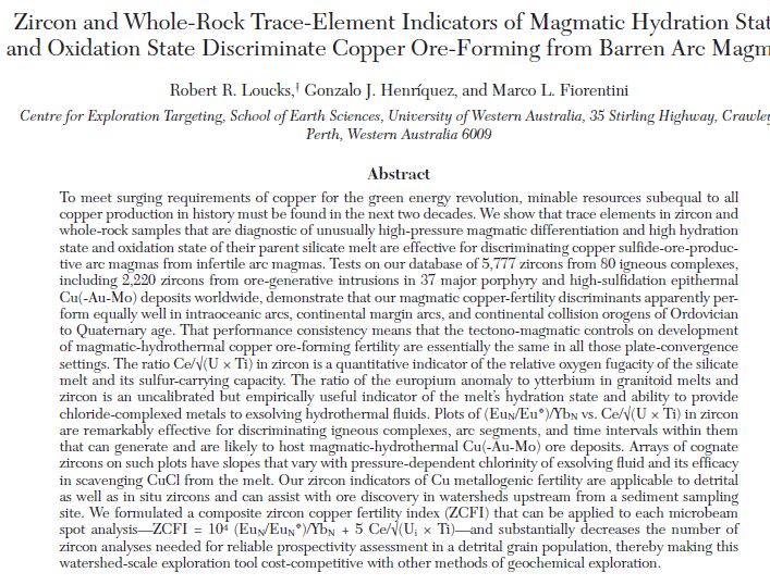 Zircon and Whole-Rock Trace-Element Indicators of Magmatic Hydration State and Oxidation State Discriminate Copper Ore-Forming from Barren Arc Magmas